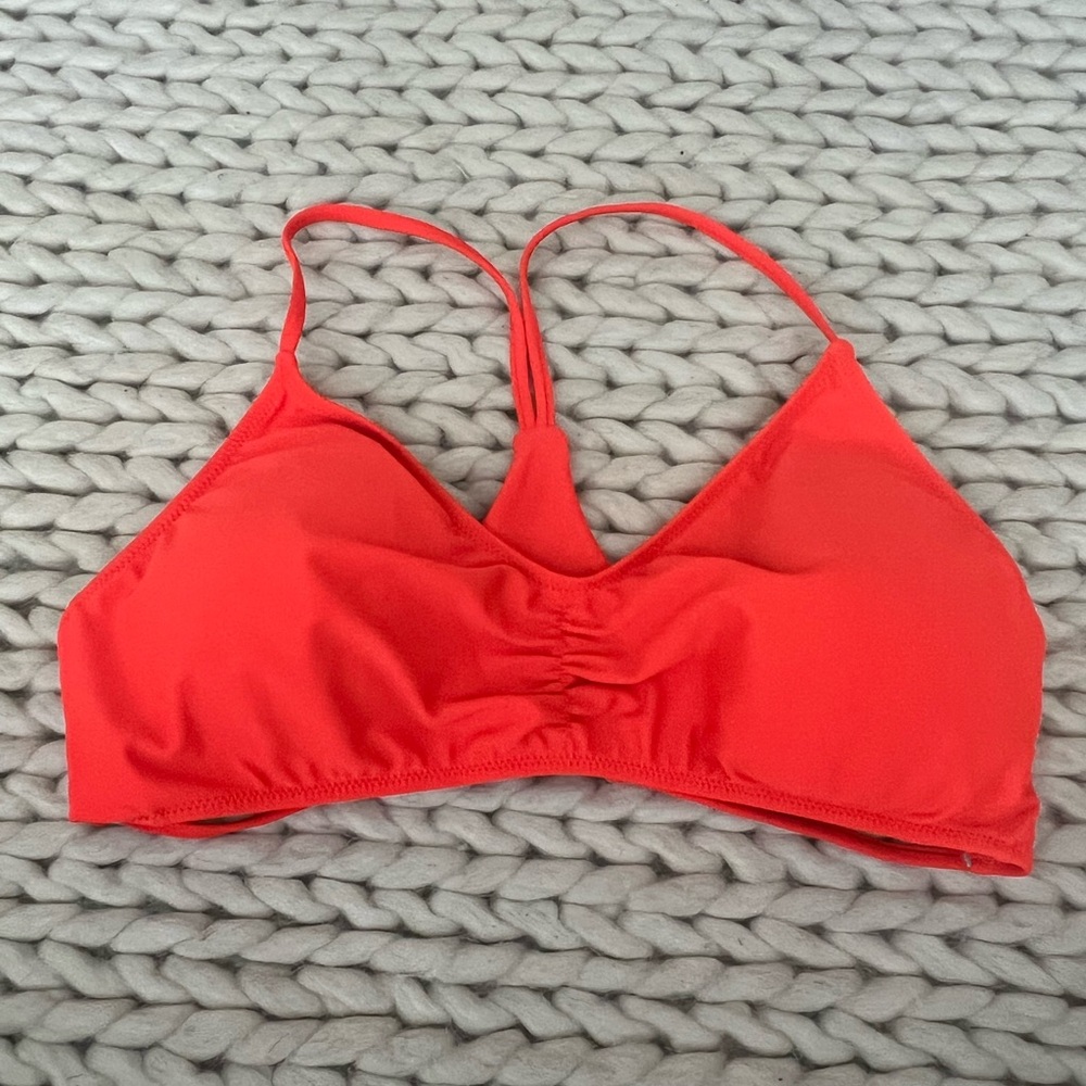 Women’s Neon Orange Swim Bralette Top - Lightweight Support